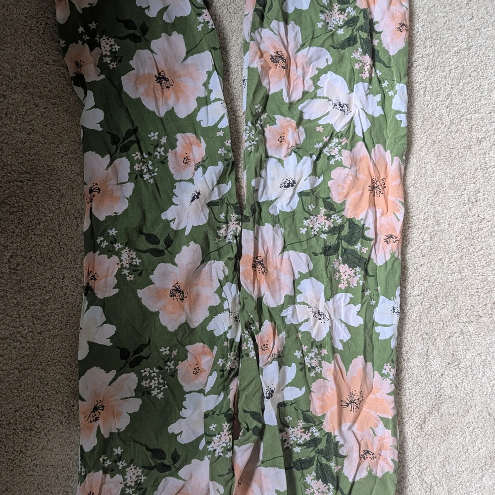 Gilligan & O'Malley Floral Pajama Pants - Green and Pink - Picture 5 of 7